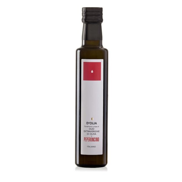 Condimento Olio Extravergine al Peperoncino, Extra Natives Olivenöl mit Chili/Peperoni, 250 ml, DOlia Sardinien