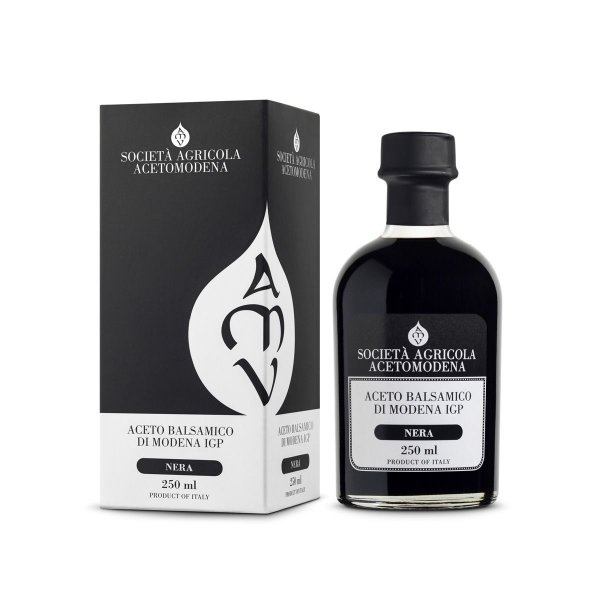 Aceto Balsamico di Modena IGP, Nera, Balsamico Essig aus Modena g.g.A., 250 ml, Società Agricola AcetoModena