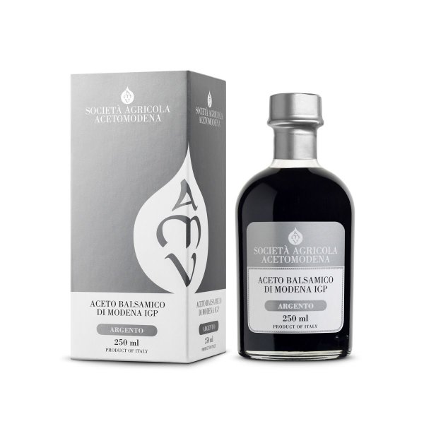 Aceto Balsamico di Modena IGP, Argento, Balsamico Essig aus Modena g.g.A., 250 ml, Società Agricola AcetoModena