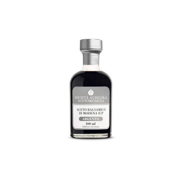 Aceto Balsamico di Modena IGP, Argento, Balsamico Essig aus Modena g.g.A., 100 ml, Società Agricola AcetoModena