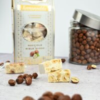 Torroncini mit Haselnüssen und Honig aus Sardinien, hart, 200g, Geschenkverpackung, weißer Nougat, Torrone, Pruneddu Torronificio Artigianale