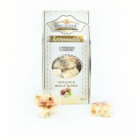Torroncini mit Haselnüssen und Honig aus Sardinien, hart, 200g, Geschenkverpackung, weißer Nougat, Torrone, Pruneddu Torronificio Artigianale