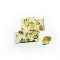 Torroncini mit Pistazien und Honig aus Sardinien, hart, 150g, weißer Nougat, Torrone, Pruneddu Torronificio Artigianale
